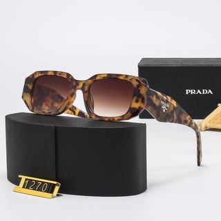 PRADA แว่นตากันแดด กรอบวงรี ป้องกันรังสียูวี 400 สไตล์วินเทจ สําหรับผู้ชาย และผู้หญิง