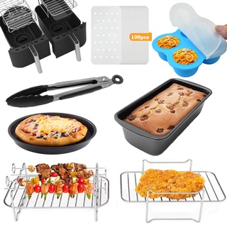 7Pack Stainless Steel Silicone Air Fryer Basic Accessories Non-stick AirFryer Cooking Accessory Set Dishwasher Safe