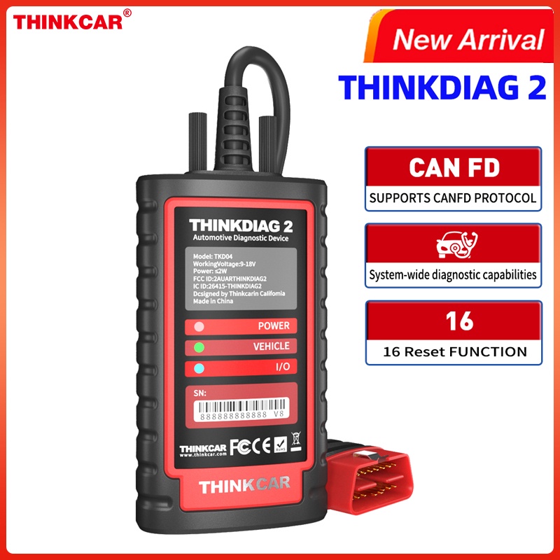 Thinkdiag 2 ซอฟต์แวร์ทั้งหมด 1 ปีฟรี Update เครื่องมือวินิจฉัยอัตโนมัติสนับสนุน CAN FD ECU Coding Active Test 16 รีเซ็ต OBD2 เครื่องสแกนเนอร์