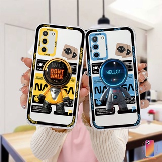 เคสใสแบบใส Samsung A52 A32 A12 A03 A51 A03S A10S A50 A20S J7 Prime A02S A20 A50S A10 A30S A52S A30 M12 M01S A125 F12 M10S M40S A515F A207F M02S A025 F02S 11 12 13  7 8 6 Plus ลายนักบินอวกาศ เหลือง น้ำเงิน NASA โทรศัพท์มือถือ