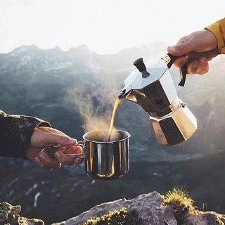 🧊 ICE COFFEE หม้อต้มกาแฟสด moka pot อลูมิเนียม ขนาด 3 ถ้วย/150มล.6 ถ้วย/300 มล.แบบพกพา กาต้มกาแฟ เครื่องชงกาแฟ