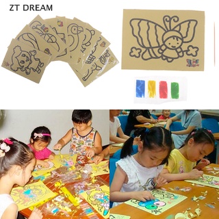 ZTD Kids DIY color sand painting art creative drawing toys sand paper art crafts toy 07