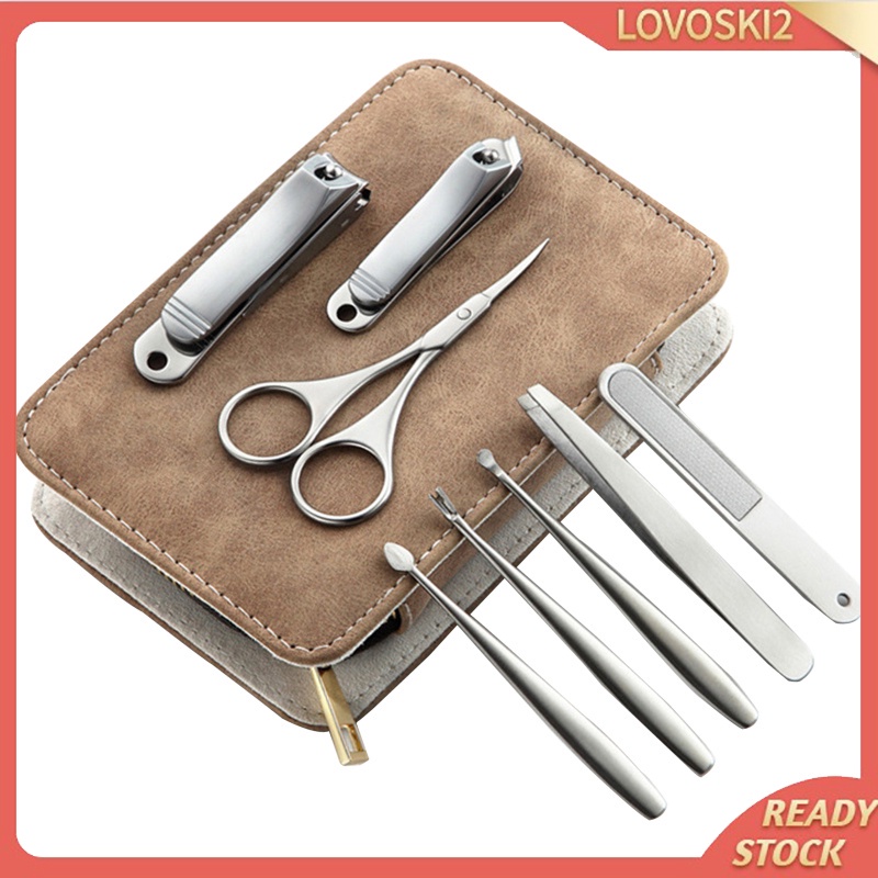 [ONSALE] 8 Pcs Manicure Set with Travel PU Case Nail Clipper Nail
