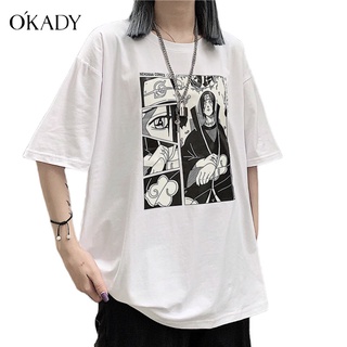 OKADY เสื้อผู้ชาย เสื้อยืดคู่รักแฟชั่นฤดูร้อนใหม่คอกลมพิมพ์แขนสั้นหลวมแนวโน้มลำลองเวอร์ชั่นเกาหลี in shirt