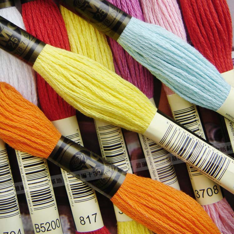 DMC cotton ด้าย EMBROIDERY EMBROIDERY FLOSS 12 SKEINS 8M Art 117 (แผนภูมิสี 9/25)