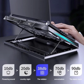 พัดลมโน๊ตบุ๊ค แท่นวางโน้ตบุ้คLaptop Cooling Pad 6LED（สามารถปรับแรงลมได้）