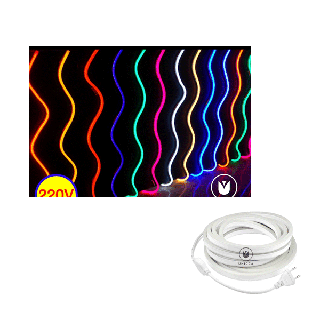 LED Neon Flexible Light 220V ไฟเส้น กันน้ำกันแดด ใช้ง่าย ดัดได้ตามตัวอักษร ต่อปลั๊กให้พร้อมใช้งาน