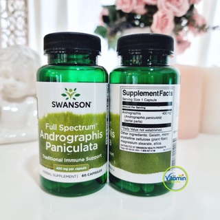 Swanson Andrographis Panicata 400mg 60 capsules