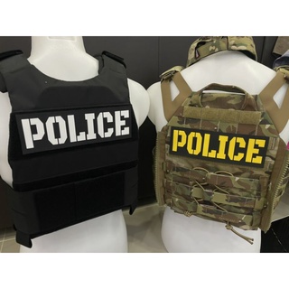 ป้ายPOLICEแบบตีนตุ๊กแก ขนาด7x21cm