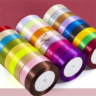 ริบบิ้นซาตินแกนโฟม หน้ากว้าง 2 ซม. ( PF-R504 )ริบบิ้นผ้า ริบบิ้นผ้าสีพื้น ห่อช่อดอกไม้ ทำโบว์ DIY พร้อมส่ง