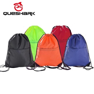 QUESHARK  Zipper Drawstring Foldable Backpack Waterproof Swimming Bag Sport Gym Storage Shopping Climbing Camping Hiking Pouch Beach Bag