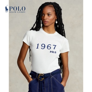 Ralph Laurenn เสื้อยืด ผ้าฝ้าย พิมพ์ลายโลโก้ 1967 สําหรับผู้หญิง RL23341S-5XL