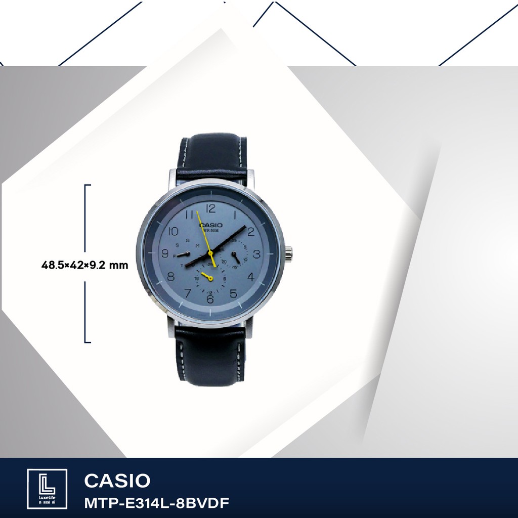 นาฬิกาข้อมือ casio รุ่น MTP-E314L-1BVDF , MTP-E314L-8BVDF