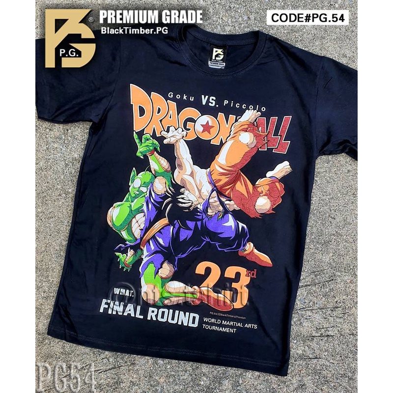ROUNDคอลูกเรือNeckPG 54 Dragon Ball Final Round เสื้อยืด หนัง นักร้อง เสื้อดำ สกรีนลาย ผ้านุ่ม PG T 