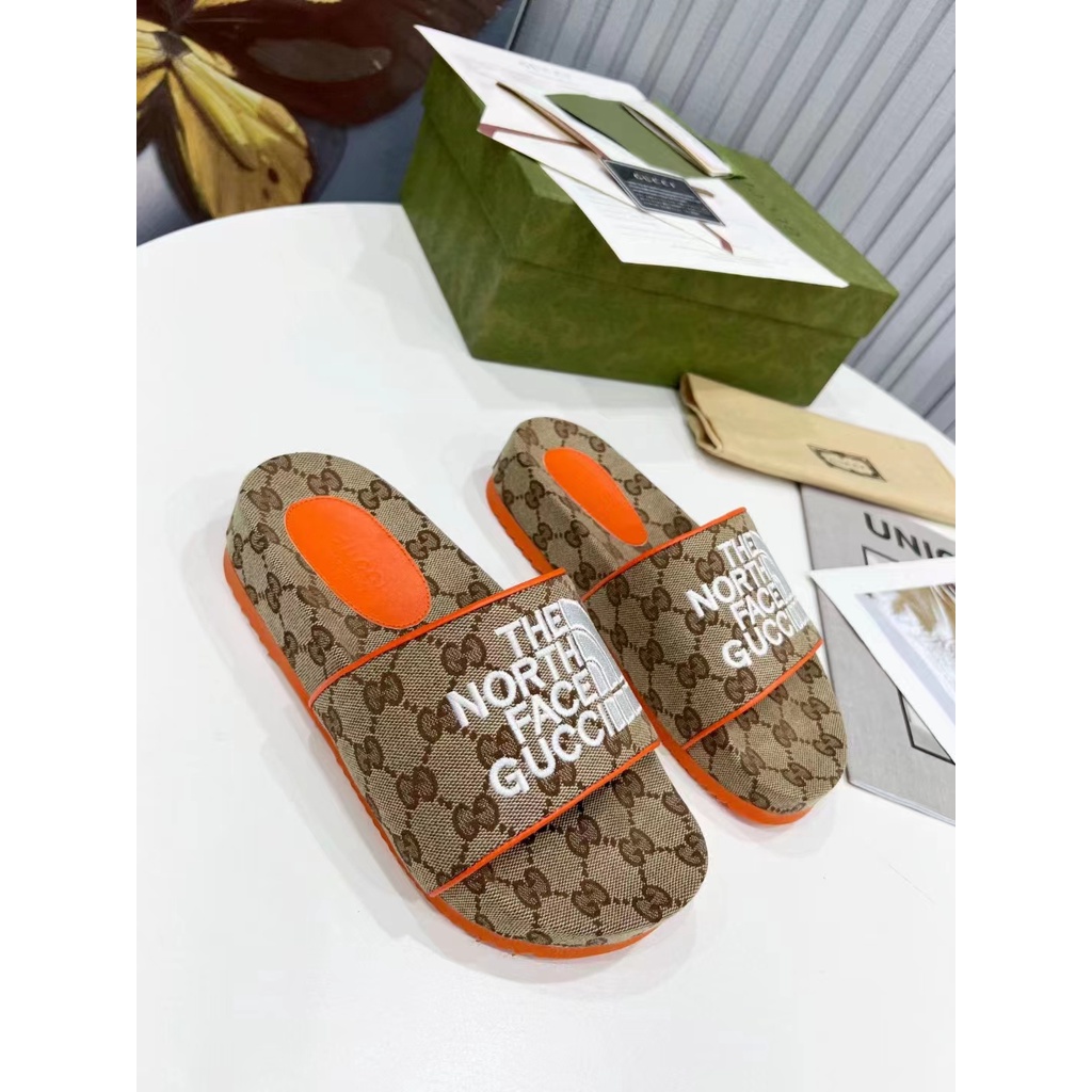 new women's shoes old flower logo sandals platform platform slippers