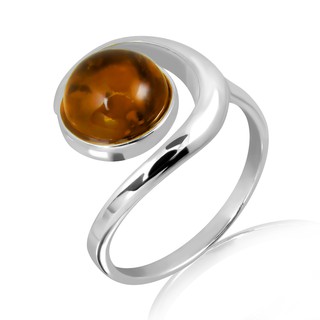 MachuSilver แหวนเงินแท้ 925 Sterling Silver แต่งอำพัน (Amber) พร้อมถุงกำมะหยี่