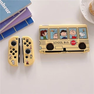 Nintendo Switch OLED เคสธีมแอนิเมชั่น "SCHOOL BUS" 【STOP】เคส TPU นิ่ม ป้องกันจอยเกมคอนโซล