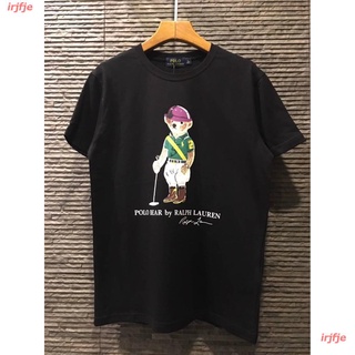 2021 POLO RALPH LAUREN BEAR SIGNATURE PRINT COTTON JERSEY T-SHIRT เสื้อยืดคอกลมแขนสั้น แบรนด์โปโลราฟลอเรน สกรีนตัวหนังสื