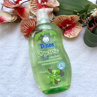 800 ml. ผลิต 04/23 ดีนี่ ออร์แกนิค สบู่เหลวอาบน้ำและสระ D-Nee Organic Head &amp; Body Baby Wash For New Born เขียวใส