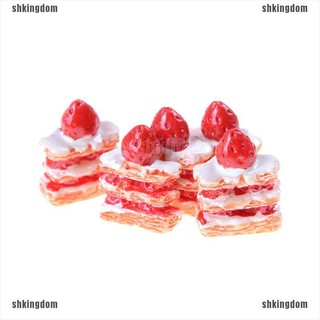 (hshk) ตุ๊กตาเค้กสตรอเบอร์รี่ครีม napoleon 5 ชิ้น