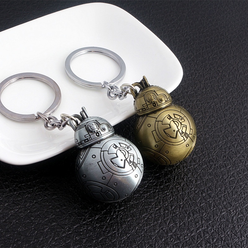 หม้อแปลง2 Colors Star Wars BB8 Robot Keychain BB8 Metal Model Action ...