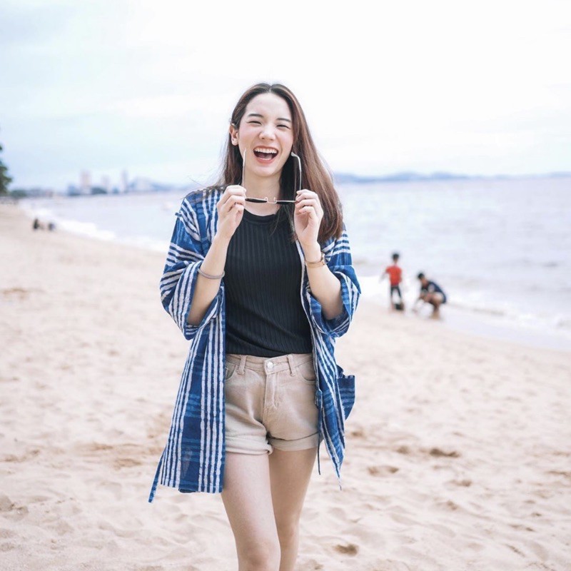 Indigo Jinbei** (Scott indian fabric) | เสื้อคลุมผ้าอินเดียทรงจินเบ