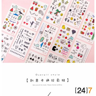 (24)7 (1 ชิ้น) TATTOO แทททูฮยอนอา สติ๊กเกอร์tattoo สติ๊กเกอร์ แทททู Sticker Tattoo แทททูมินิมอล แทททูฮยอนอา