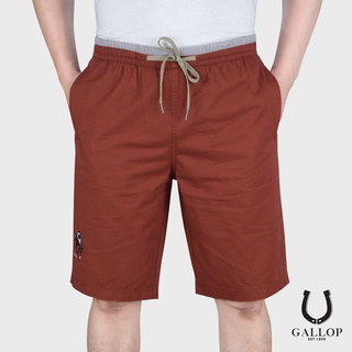 GALLOP : CASUAL SHORTS  กางเกงขาสั้นเอวยางยืด สีส้มอิฐ รุ่น GSP9000