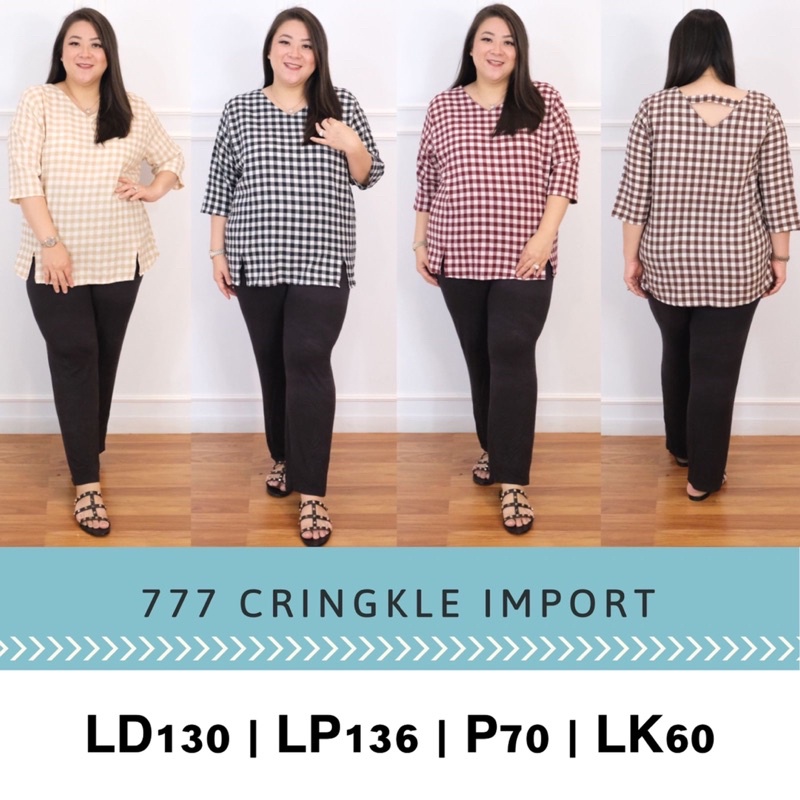 JUMBO 777 BITHA SQUARE BLOUSE ขนาดใหญ่บุคลิกภาพนําเข้า FIT TO XXL BAJU TOP