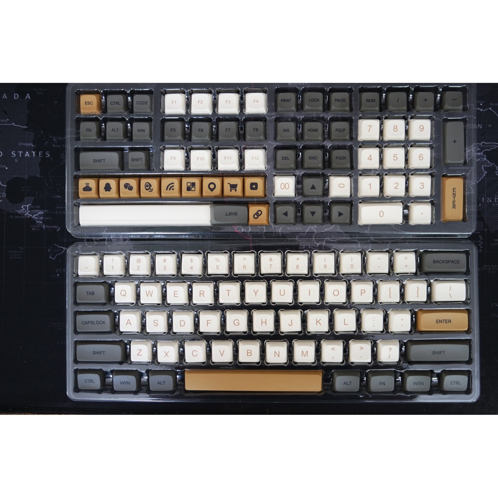 Keycap Caramel คีย์แคป คาราเมล สวย น่ารัก 124 ปุ่ม รองรับ Full keyboard ...