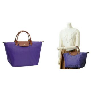 SALE!! ❤ รับประกันแท้ 💯% จากช็อป ❤ LONGCHAMP Le Pliage ไซส์ M หูสั้น สี Amethyst