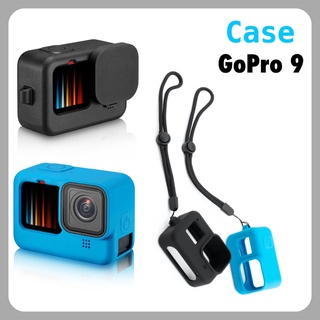 Silicon case Gopro Hero 9 10 11 เคสซิลิโคนนิ่ม ฝาปิดเลนส์ สายคล้องแขน  เคส ยาง Gopro9 Gopro ซิลิโคน กันรอย กันกระแทก