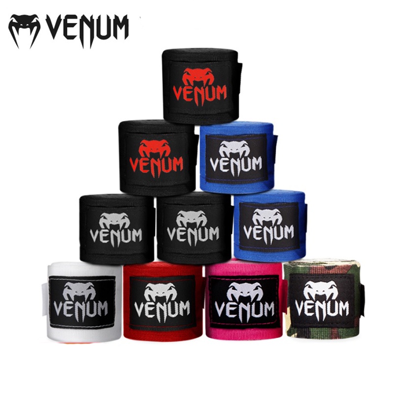 ผ้าพันแหวนสำหรับชกมวย VENUM ขนาด 4 ม., .material ผ้าฝ้ายยืดหยุ่น, เหมาะสำหรับ MMA และเทควันโด