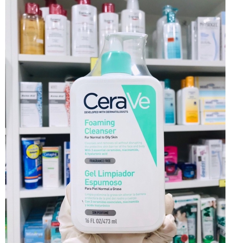 เซราวี CERAVE Foaming Cleanser โฟมทำความสะอาดผิวหน้าและผิวกาย สำหรับผิวธรรมดา-ผิวมัน  473ml  ของแท้ 100% 🔥🔥พร้อมส่ง🔥🔥