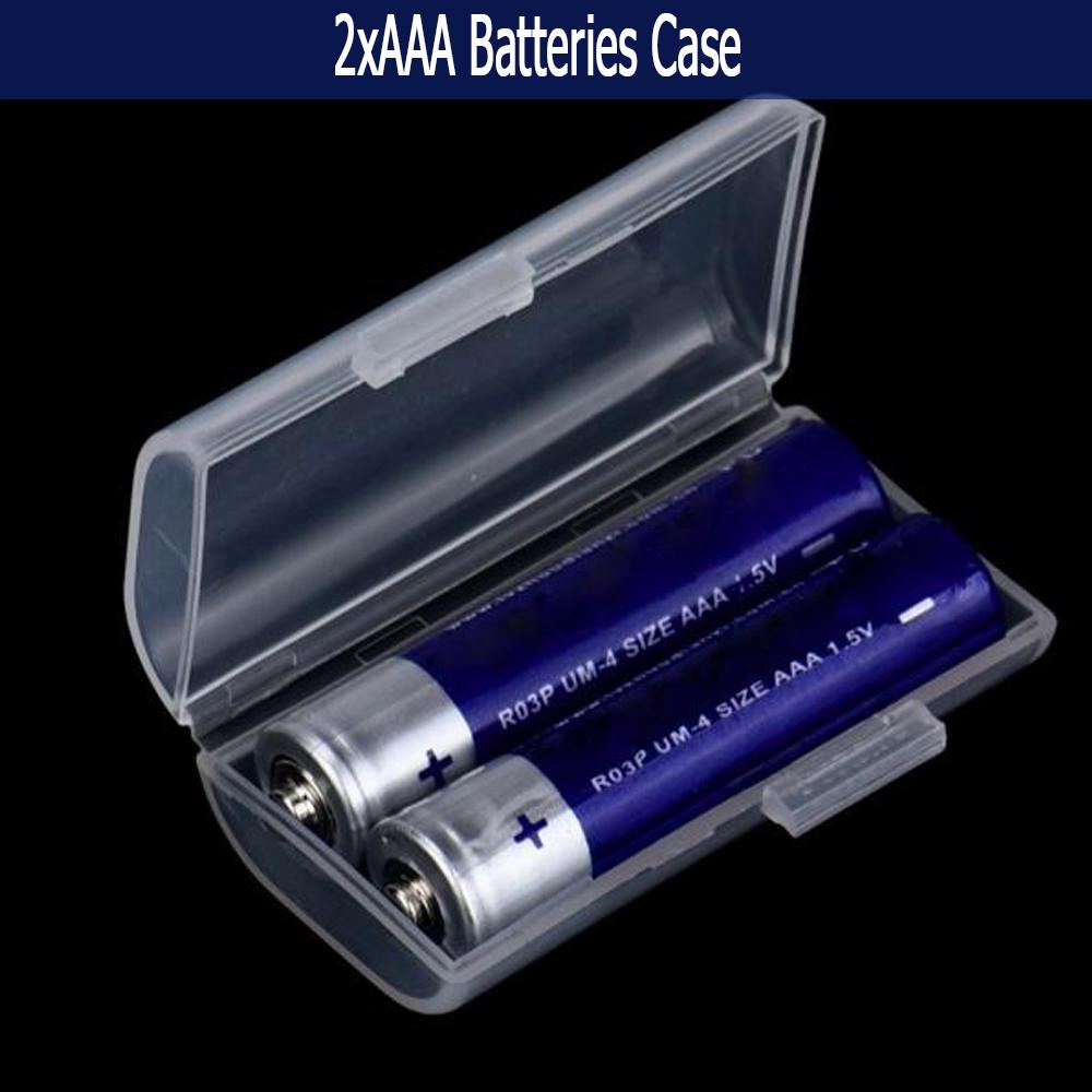 กล่องแบตเตอรี่พลาสติกแบบพกพาสำหรับ 2 xAAA Batteries