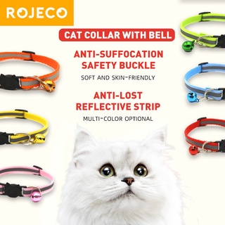 【สุ่มสี】ROJECO ปลอกคอสะท้อนแสง ปรับได้ เพื่อความปลอดภัย สําหรับสัตว์เลี้ยง สุนัข และแมว