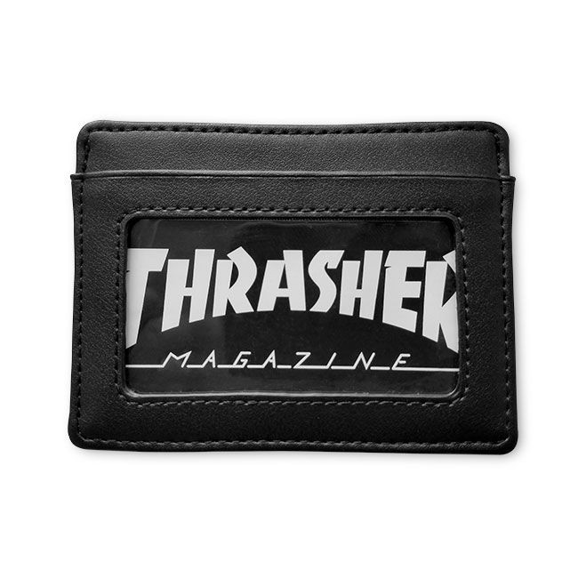 Thrasher Mag Logo Card Leather Wallet 4" x 3"- Black