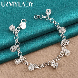 เครื่องประดับ สร้อยข้อมือเงินแท้ เกรด 925 จี้มงกุฎ ประดับเพท…