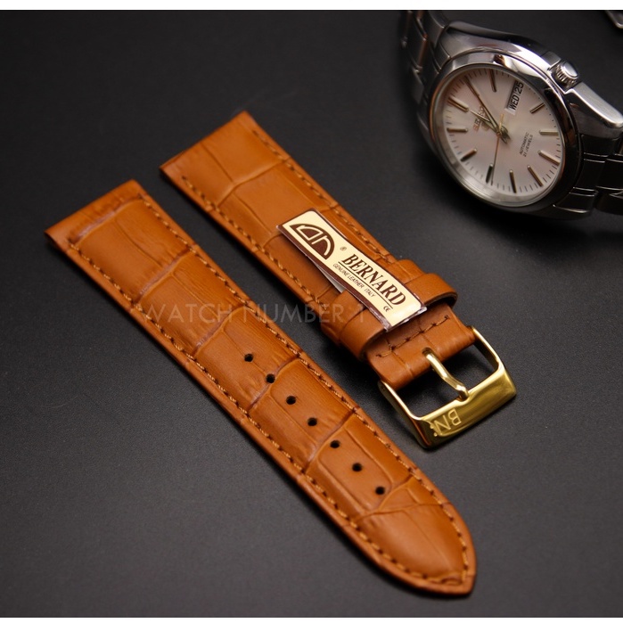 สายนาฬิกาหนังแท้ BERNARD E-546 (เบอร์นาร์ด) จากประเทศอีตาลี เย็บด้ายสี ล็อคแบบนาฬิกา Swiss แข็งแรง ทนทาน อย่างดี