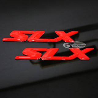 โลโก้ SLX สีแดง 1 คู่ (2 ชิ้น) ขนาด 2.5 x 16 cm. ติดข้างประตู ISUZU D-MAX