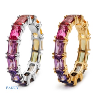 Fancy แหวนเต้นรํา สีรุ้ง เรียบง่าย ทันสมัย เครื่องประดับแฟชั่น สําหรับผู้หญิง ใส่ได้ทุกวัน