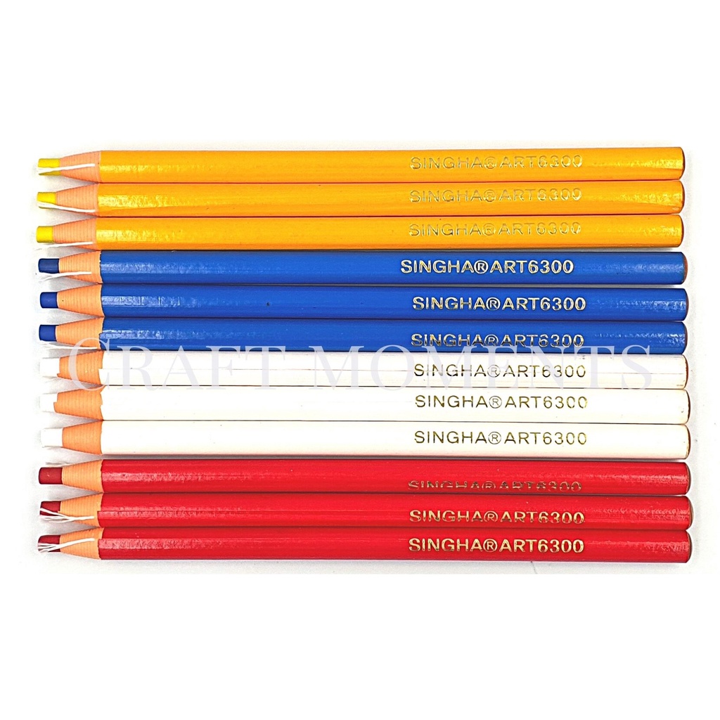 CRAFT MOMENTS: ดินสอเขียนผ้า ดินสอชอล์ก ชอล์คเขียนผ้า DERMATOGRAPH ตราสิงห์ ขีดผ้า GARMENT PENCIL CHALK ราคา ถูกที่สุด ดีลบีเคเค แกลเลอรีภาพที่ 5