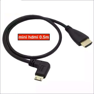 สายมินิ HDMI TO HDMI 0.5 เมตรหัวงอ 90 องศาข Black