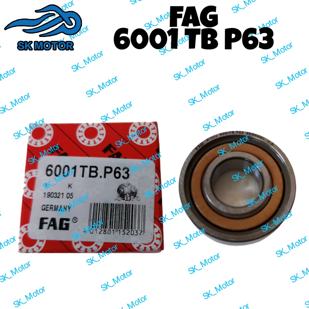 FAG 6001 TB P63 (ผลิตในเยอรมนี) แบริ่งไฟเบอร์ความเร็วสูง TB P6 C3
