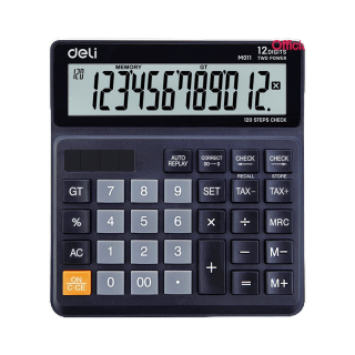 Deli M01120 Calculator 12-digit เครื่องคิดเลข Tax แบบตั้งโต๊ะ 12 หลัก รับประกัน 3 ปี เครื่องคิดเลขตั้งโต๊ะ เครื่องคิดเงิน อุปกรณ์สำนักงาน