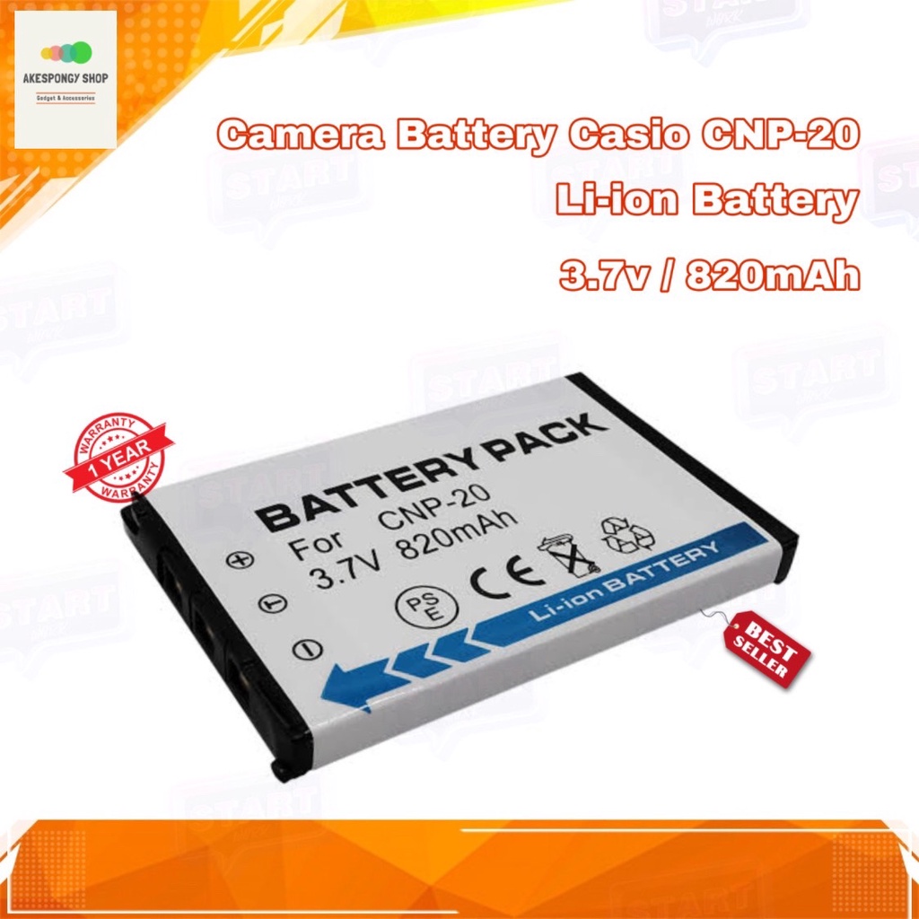 แบตเตอรี่กล้อง Camera Battery Casio CNP-20 For Casio EX-S880 EX-Z6 EX-S880RD (3.7v/820mAh) Li-ion Ba