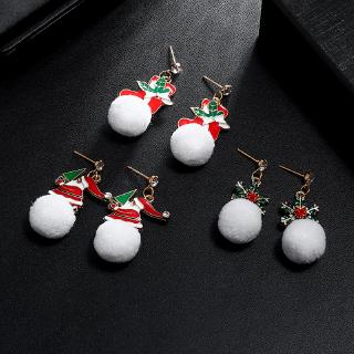 European and American New Fashion Simple Christmas Snowflake Santa Boot Earrings