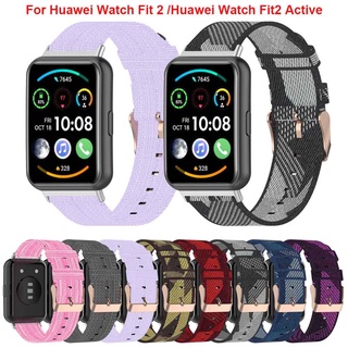 สายนาฬิกาข้อมือไนล่อนถัก ยืดหยุ่น สําหรับ Huawei Watch Fit 2 Huawei Watch Fit2 Active