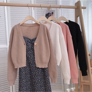 Somedays_closet l พร้อมส่ง  ✨Fluffy Knit✨เสื้อคลุมไหมพรมสไตล์เกาหลี ทรงครอปพอดีตัว คิวท์ๆหวานๆ