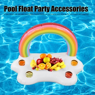 My Green Garden Inflatable Rainbow Cloud Drink Holder Floating Beverage Salad Fruit Serving Bar Pool Float Tool